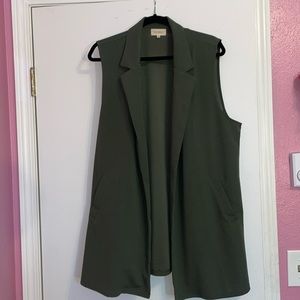 Dark Green Blazer Vest
